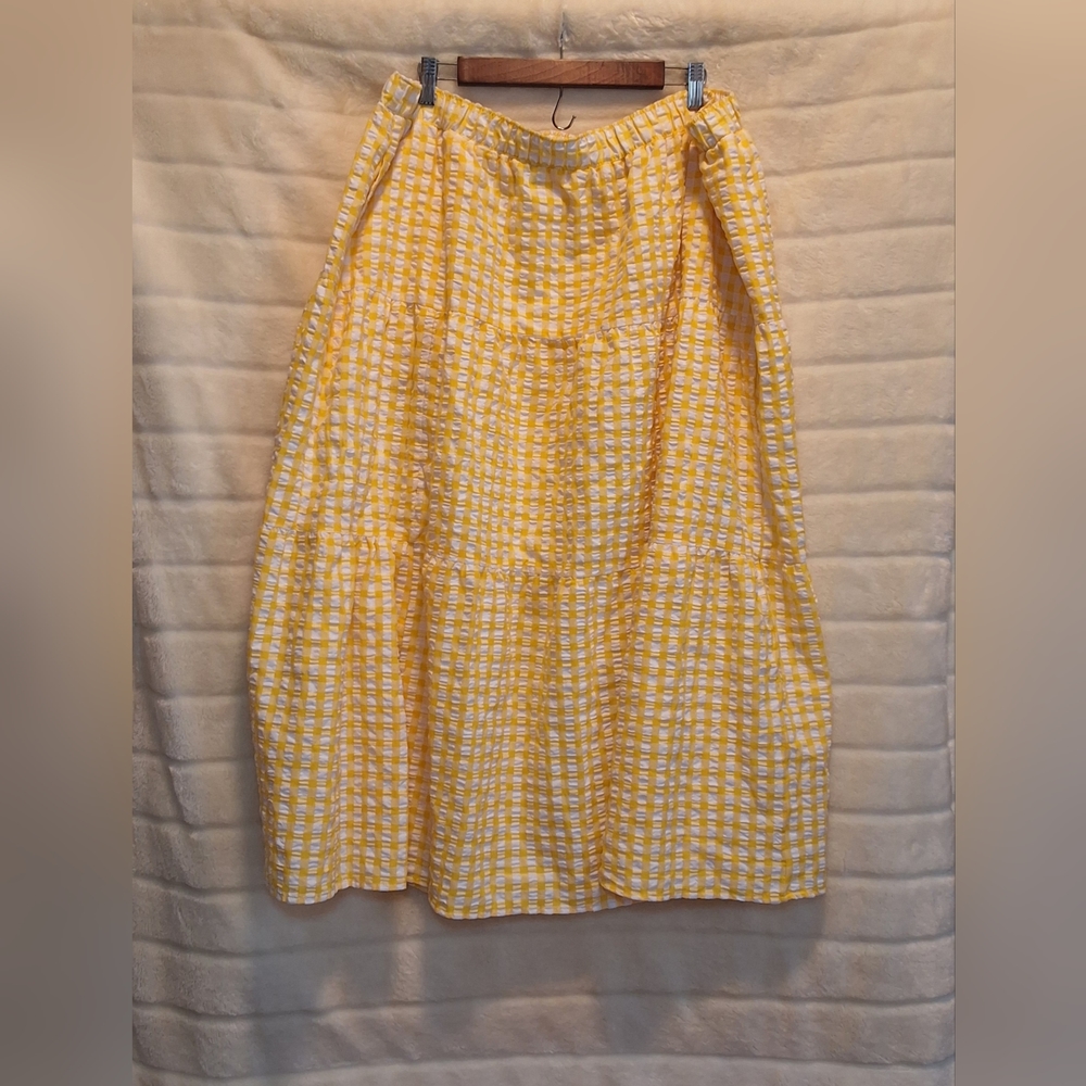 Yellow Gingham Maxi Skirt 3x